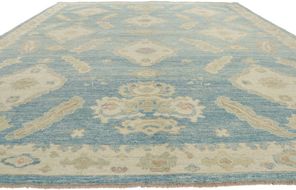 10 x 14 Blue Turkish Oushak Rug 53822