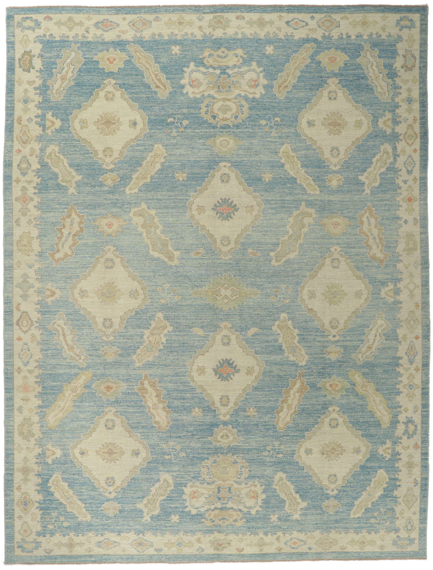 10 x 14 Blue Turkish Oushak Rug 53822