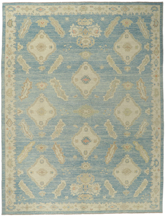 10 x 14 Blue Turkish Oushak Rug 53822