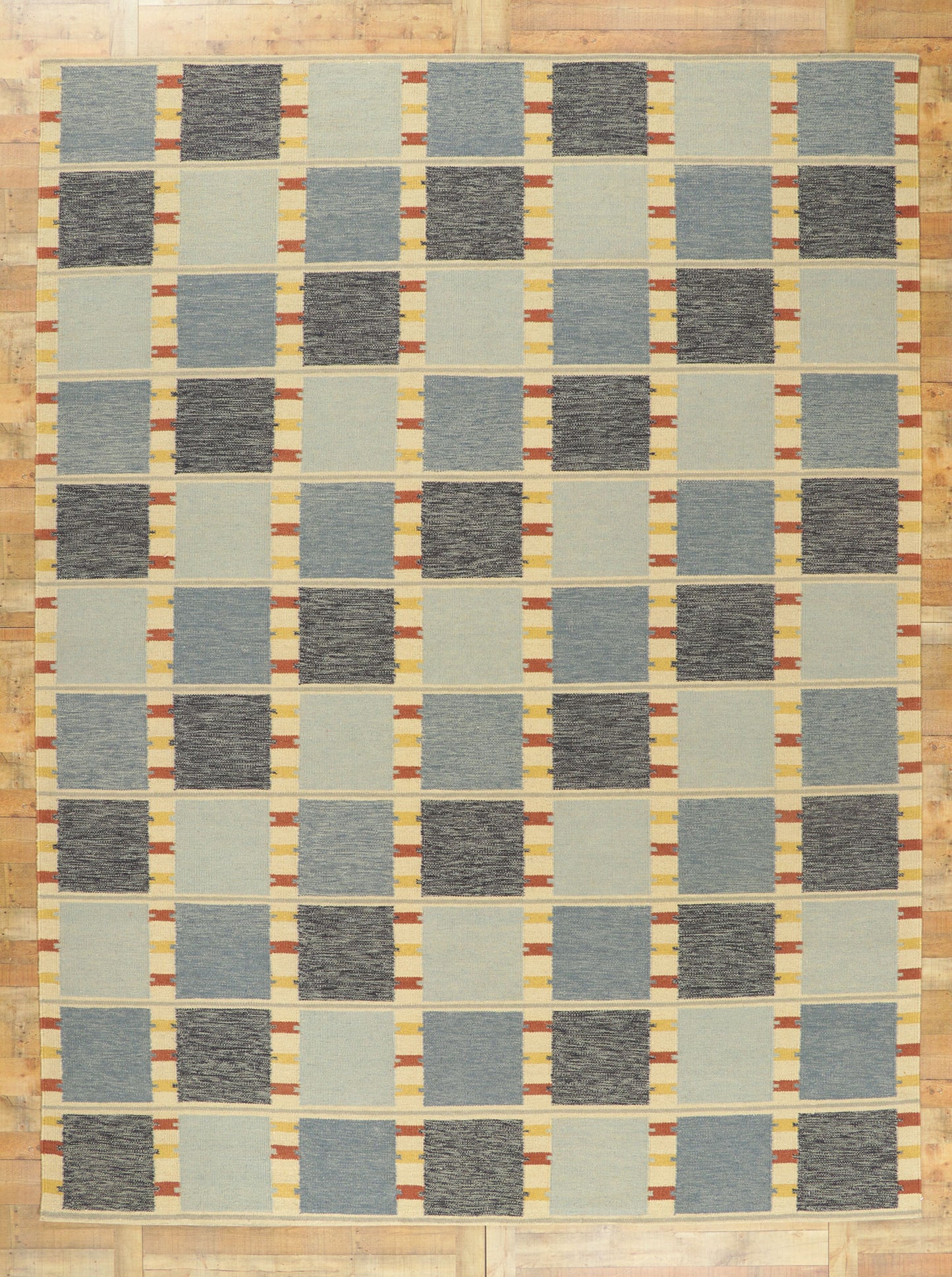 10 x 14 Scandinavian Modern Swedish Inspired Kilim Rug 30853