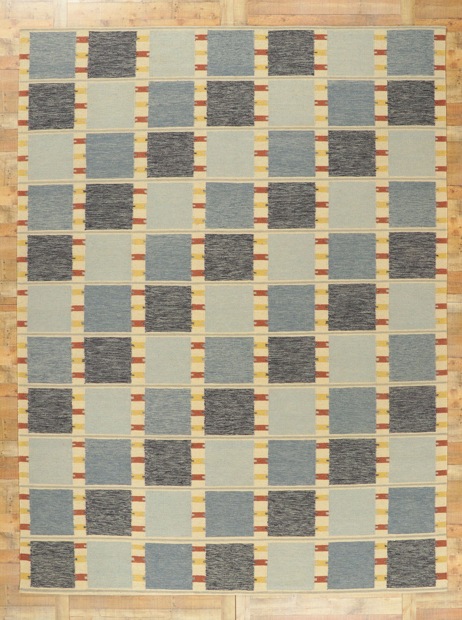 10 x 14 Scandinavian Modern Swedish Inspired Kilim Rug 30853