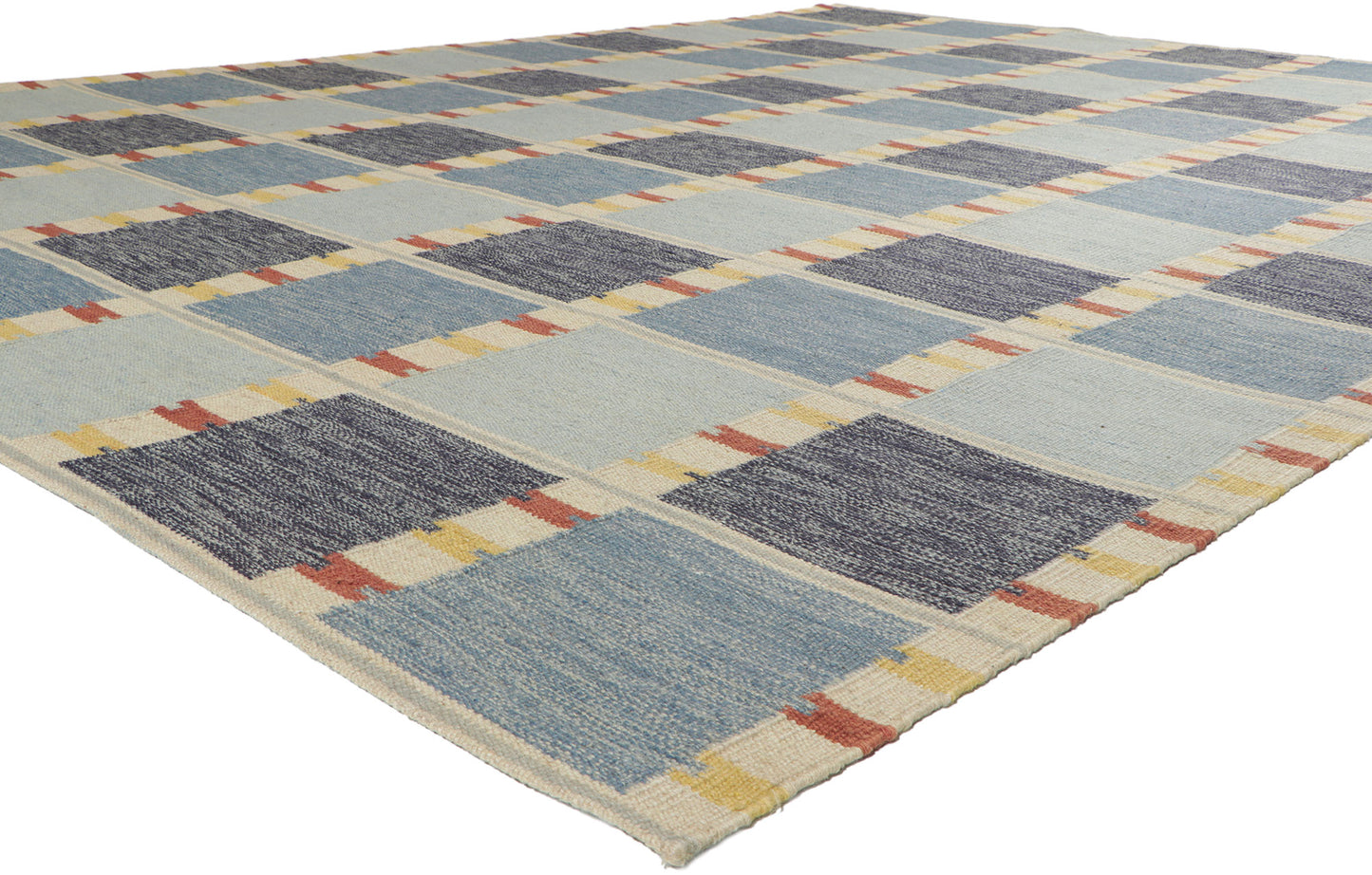10 x 14 Scandinavian Modern Swedish Inspired Kilim Rug 30853