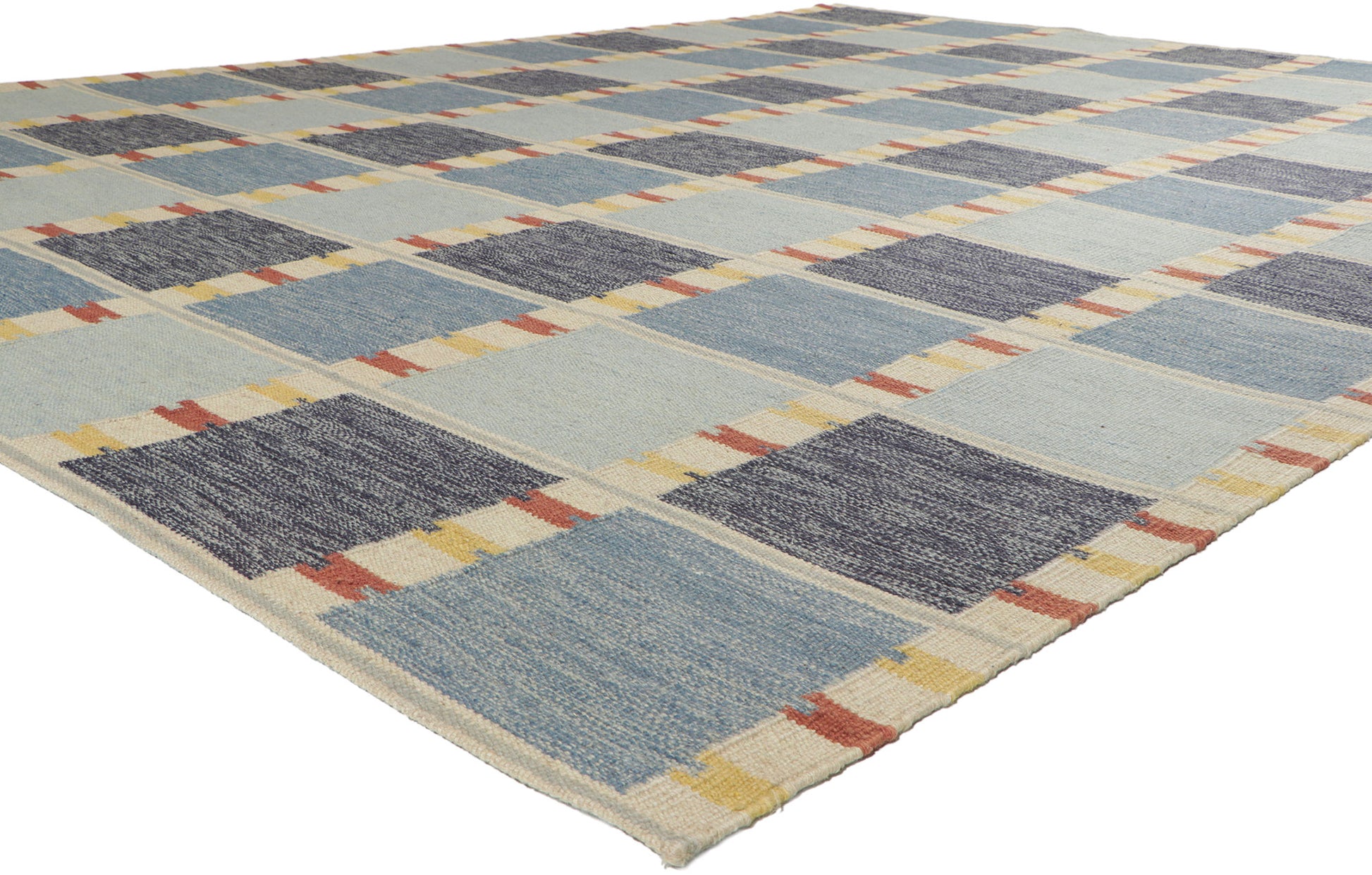 10 x 14 Scandinavian Modern Swedish Inspired Kilim Rug 30853