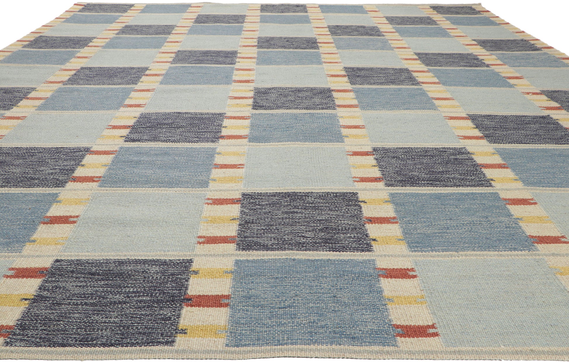 10 x 14 Scandinavian Modern Swedish Inspired Kilim Rug 30853