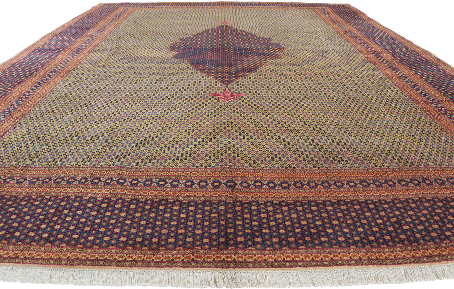 10 x 14 Vintage Persian Kerman Rug 61099