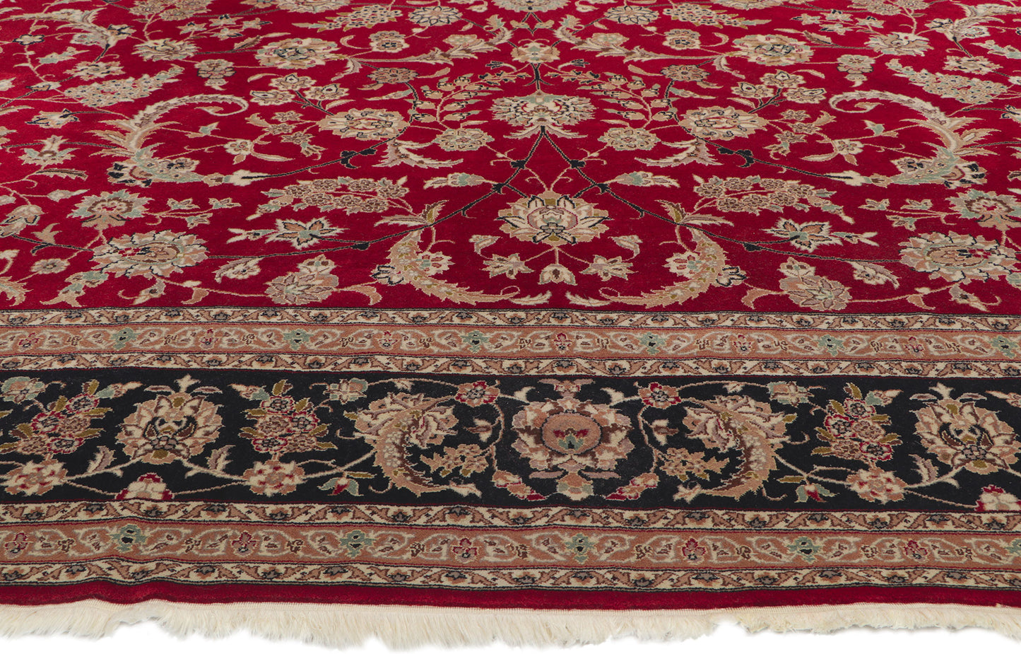 10 x 14 Vintage Silk and Wool Indian Rug 78360