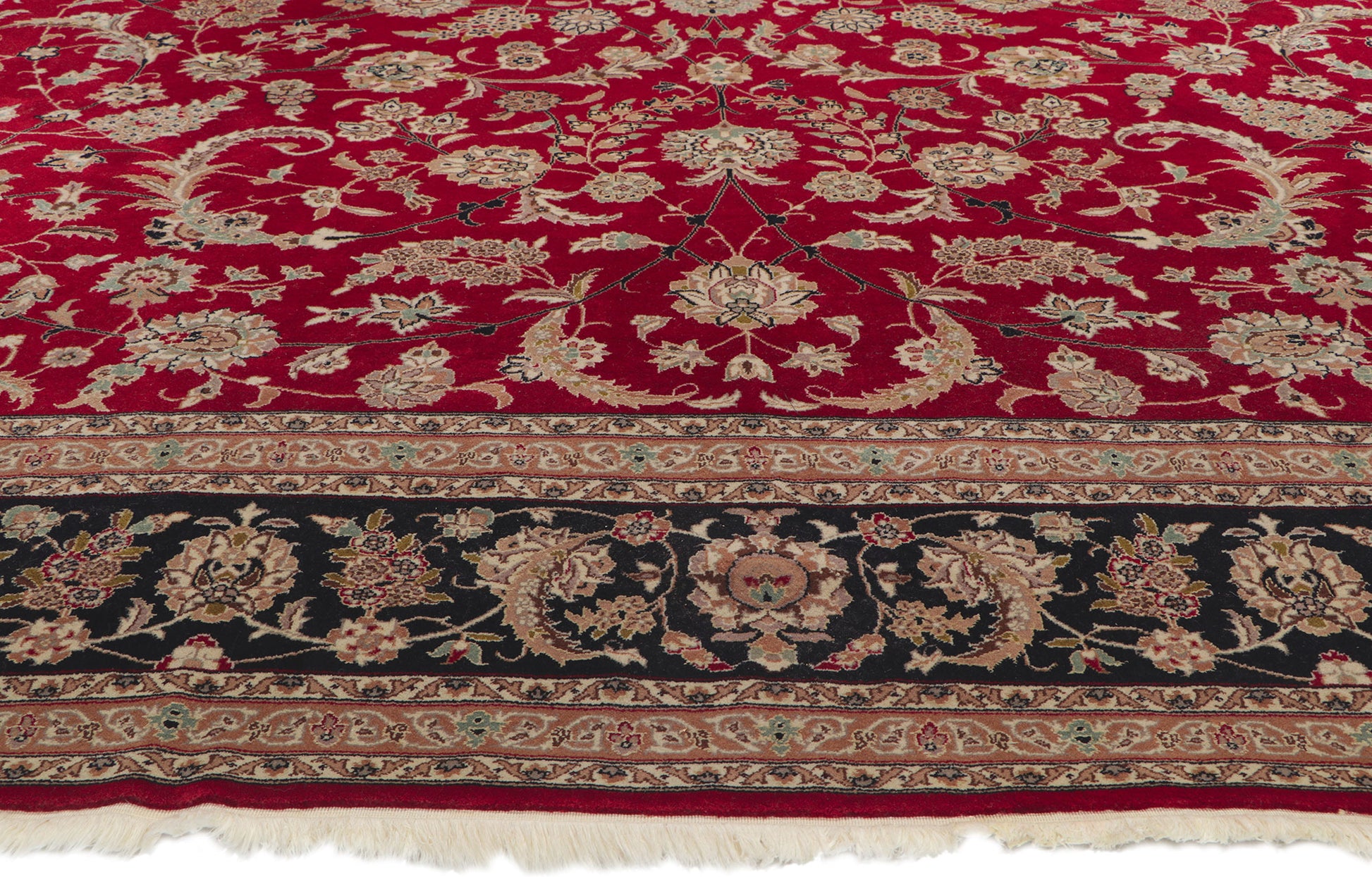 10 x 14 Vintage Silk and Wool Indian Rug 78360