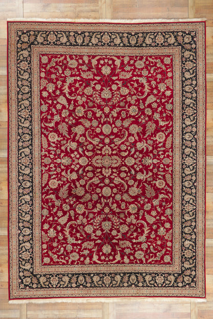 10 x 14 Vintage Silk and Wool Indian Rug 78360