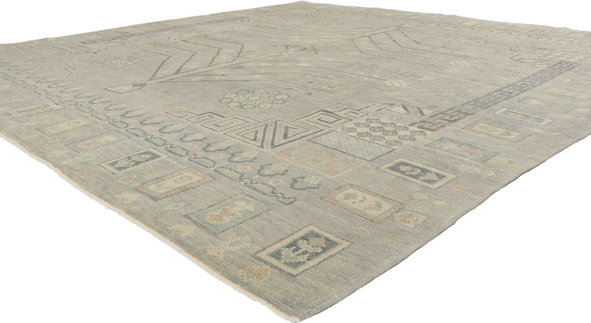 10 x 10 Modern Gray Turkish Oushak Rug 53800