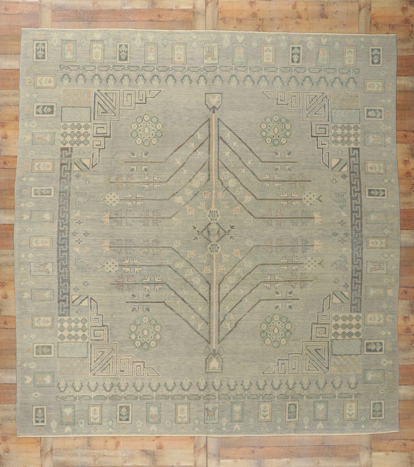 10 x 10 Modern Gray Turkish Oushak Rug 53800