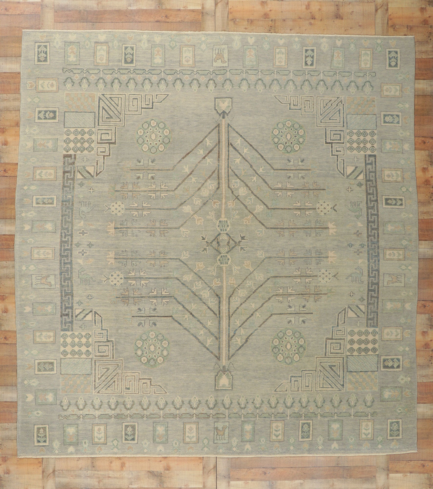 10 x 10 Modern Gray Turkish Oushak Rug 53800
