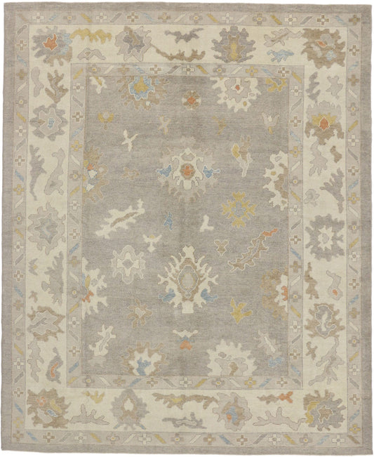 10 x 12 Earth-Tone Turkish Oushak Rug 52355