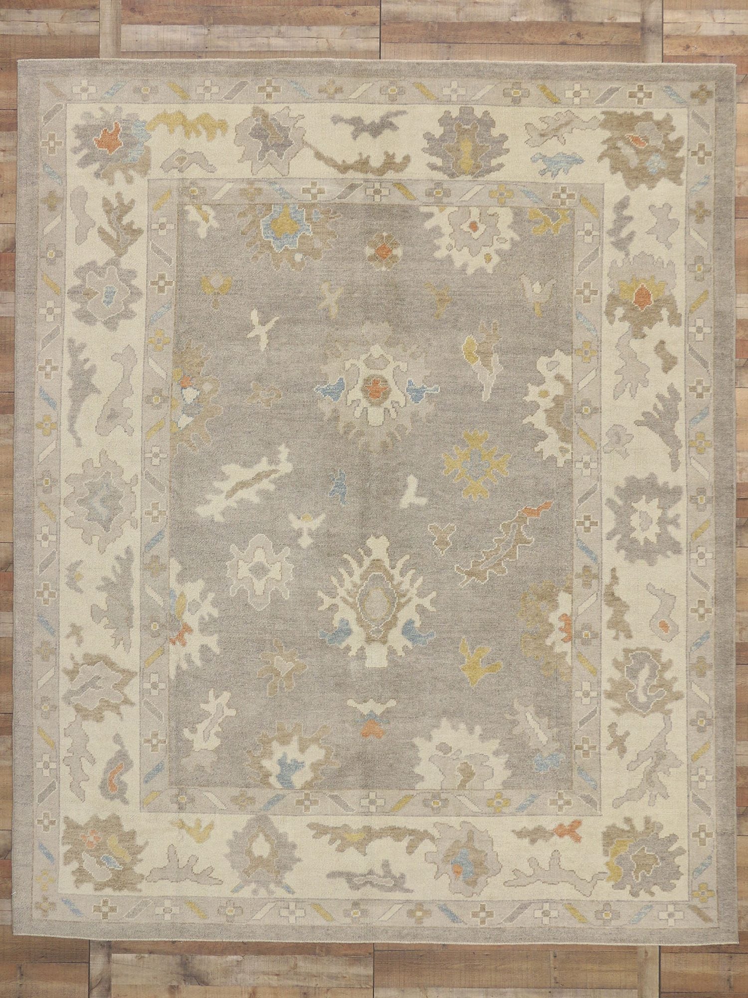 10 x 12 Earth-Tone Turkish Oushak Rug 52355