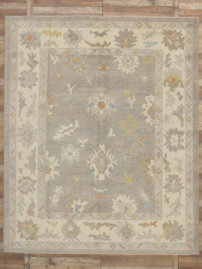 10 x 12 Earth-Tone Turkish Oushak Rug 52355