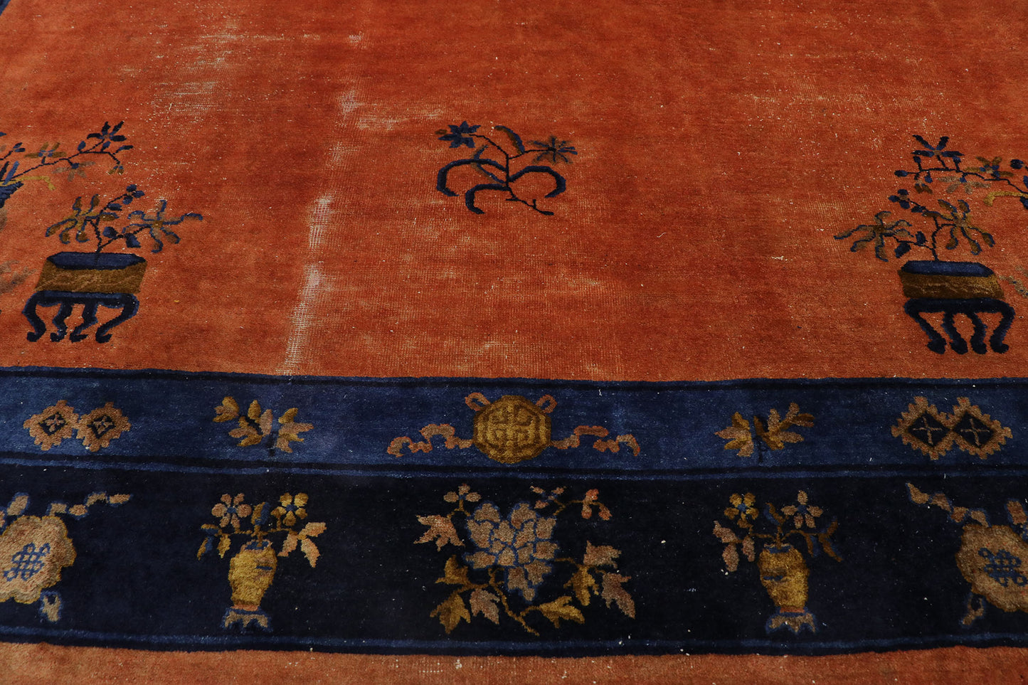 10 x 13 Distressed Antique Chinese Rug 78129