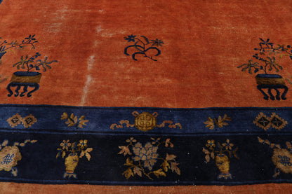 10 x 13 Distressed Antique Chinese Rug 78129