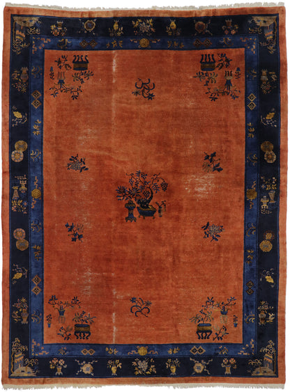 10 x 13 Distressed Antique Chinese Rug 78129