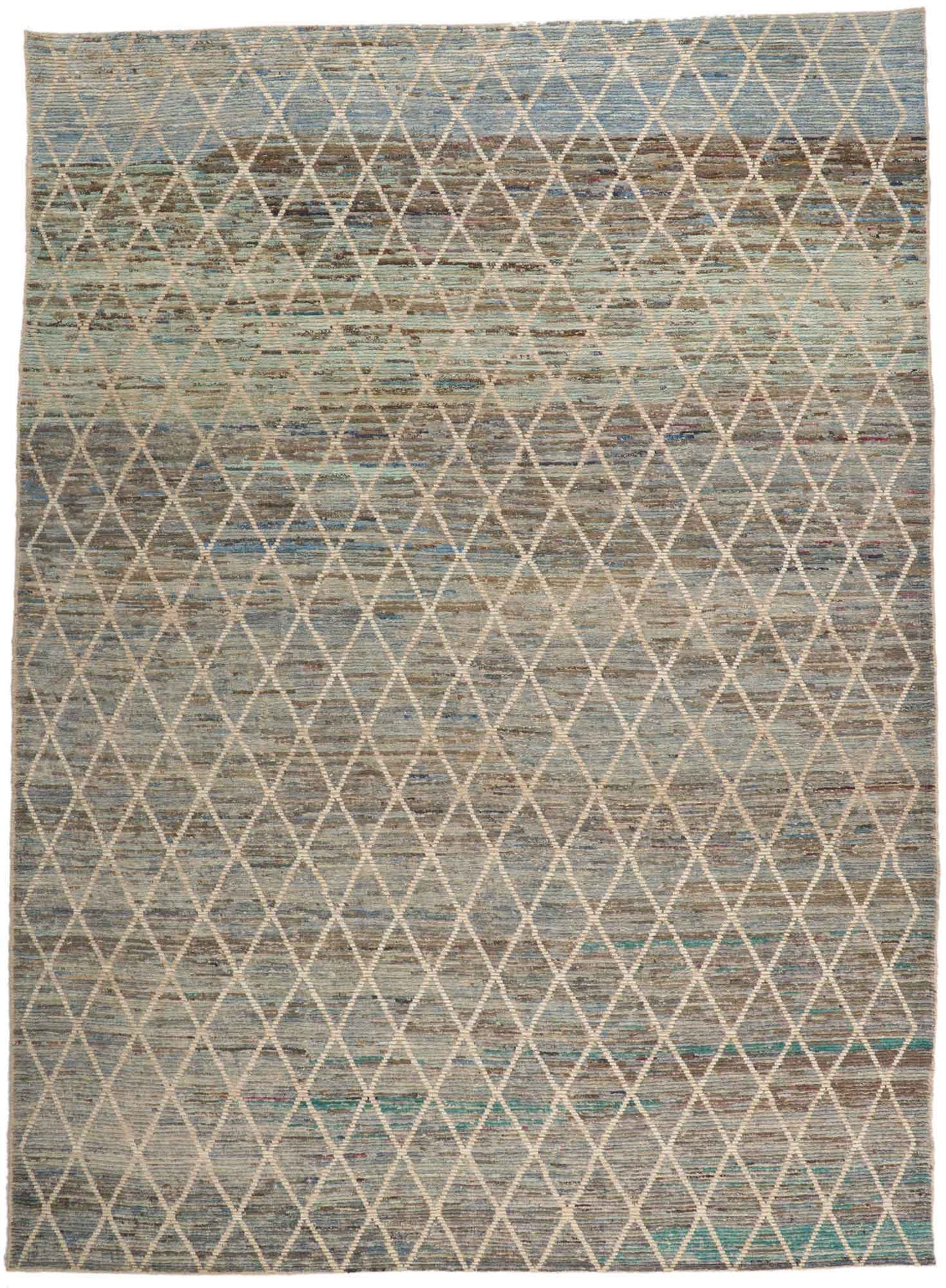 10 x 13 Earth-Tone Moroccan Rug 80813
