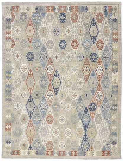 10 x 13 Vintage-Inspired Tribal Oushak Rug 30627