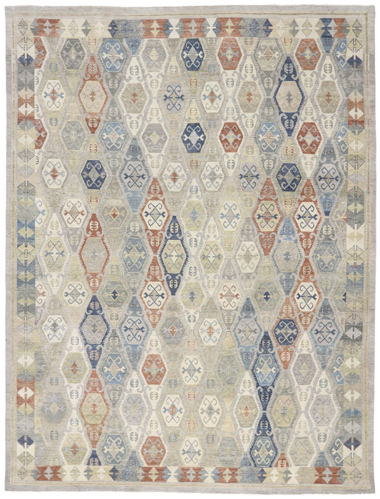 10 x 13 Vintage-Inspired Tribal Oushak Rug 30627