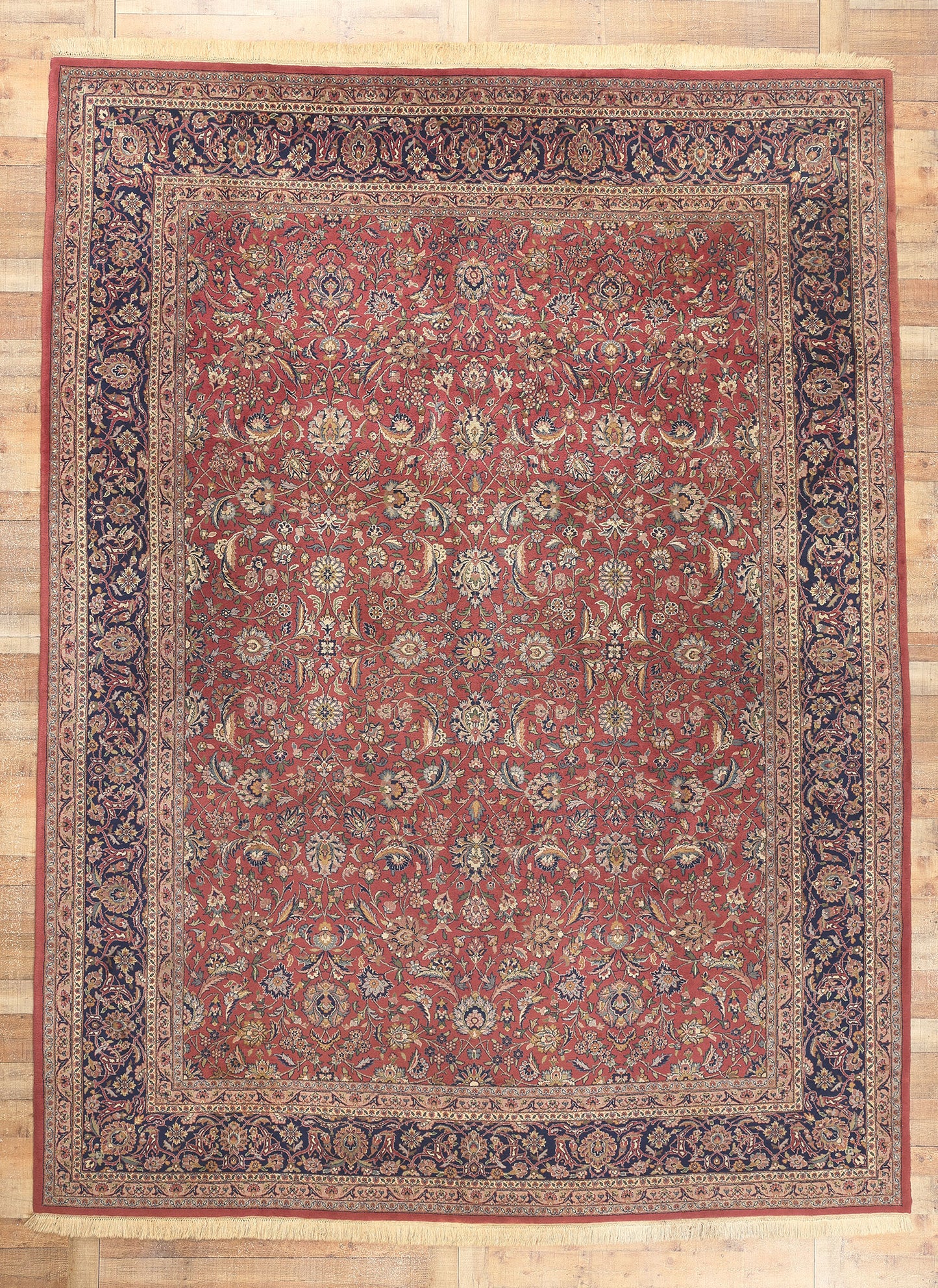 10 x 13 Vintage Indian Tabriz Rug 78543