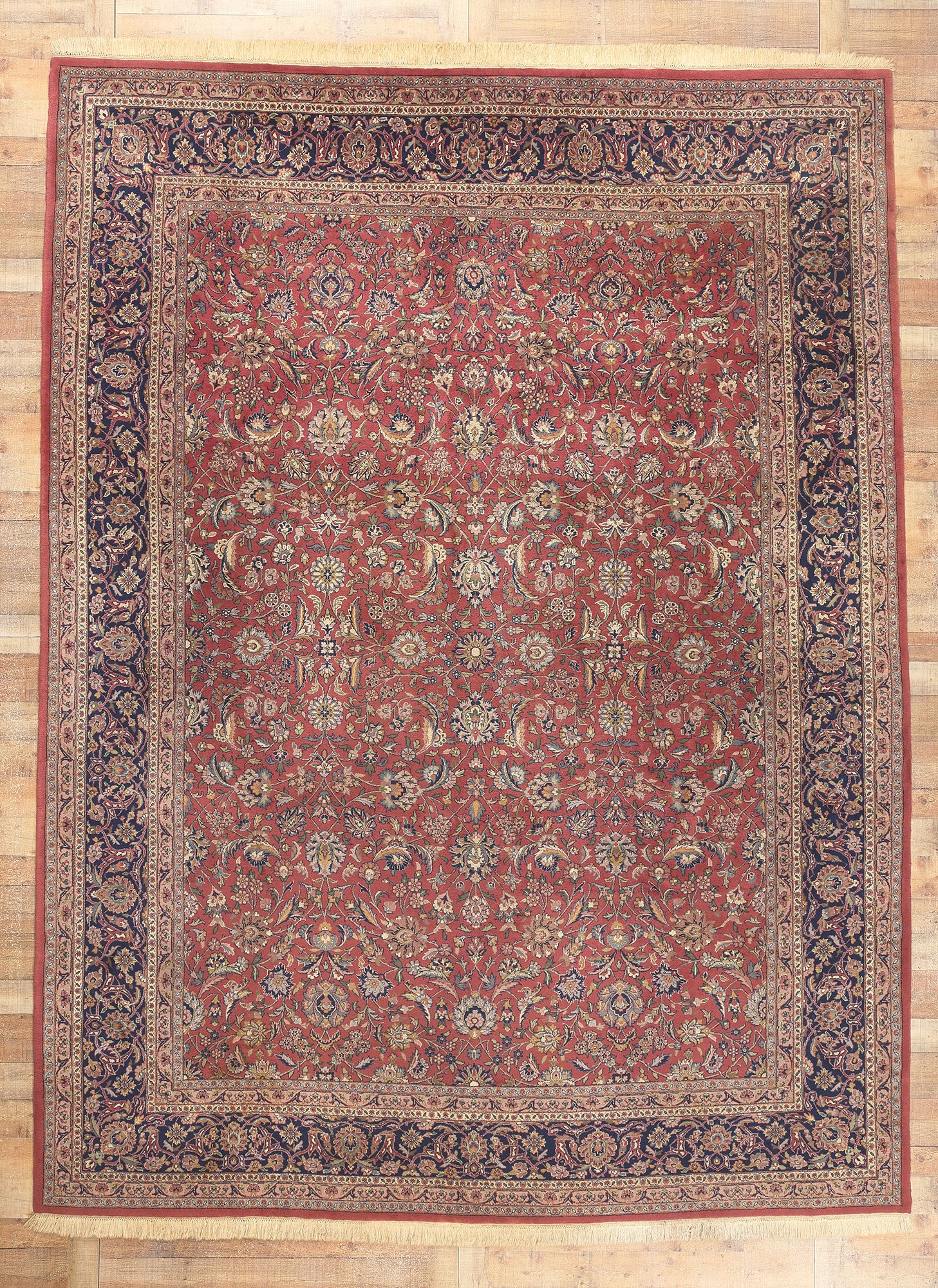 10 x 13 Vintage Indian Tabriz Rug 78543