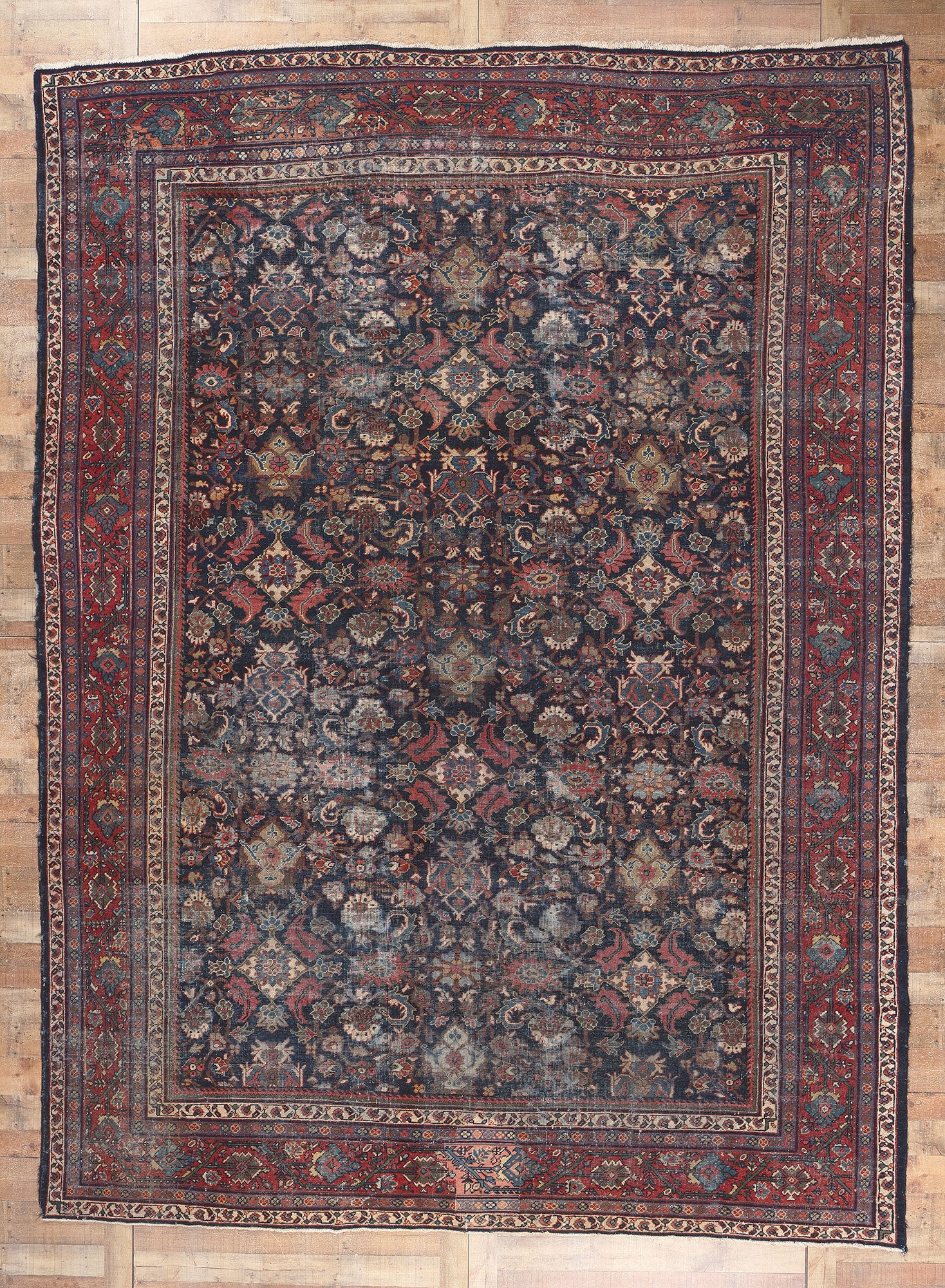 10 x 14 Antique Persian Mahal Rug 78529