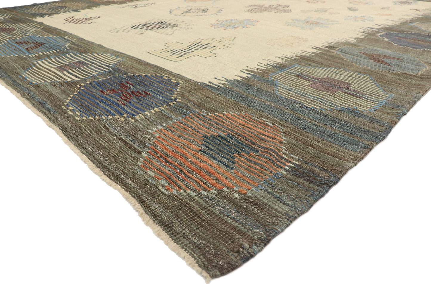 10 x 14 Vintage-Inspired Turkish Kilim Rug 52214