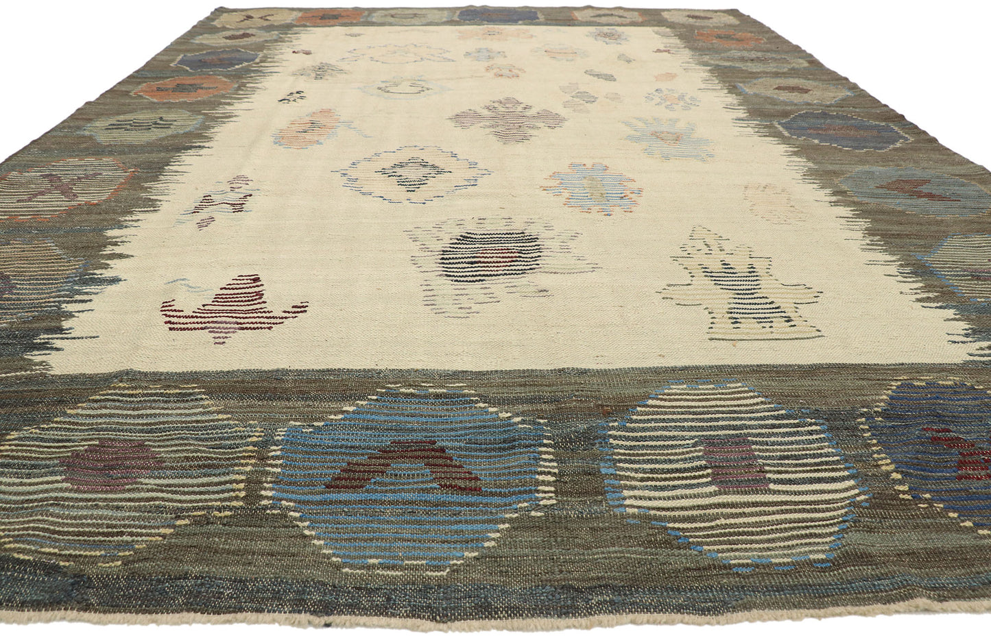 10 x 14 Vintage-Inspired Turkish Kilim Rug 52214