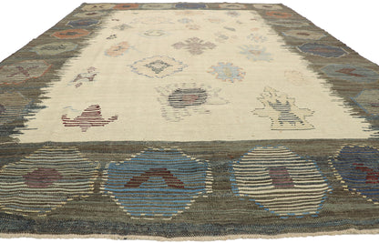 10 x 14 Vintage-Inspired Turkish Kilim Rug 52214