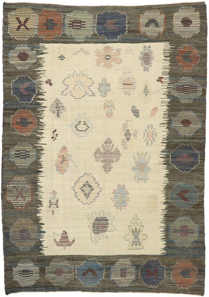 10 x 14 Vintage-Inspired Turkish Kilim Rug 52214