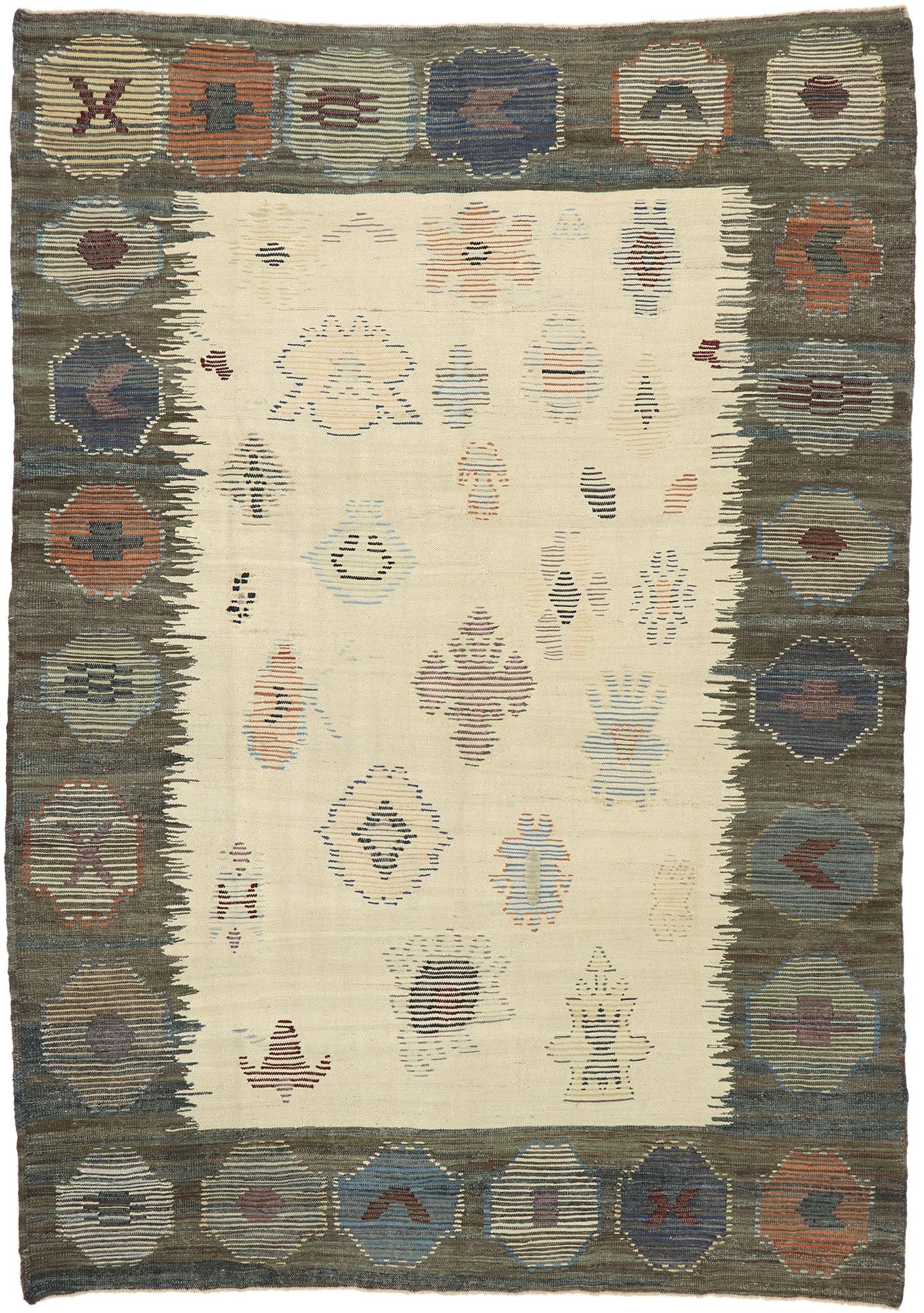10 x 14 Vintage-Inspired Turkish Kilim Rug 52214