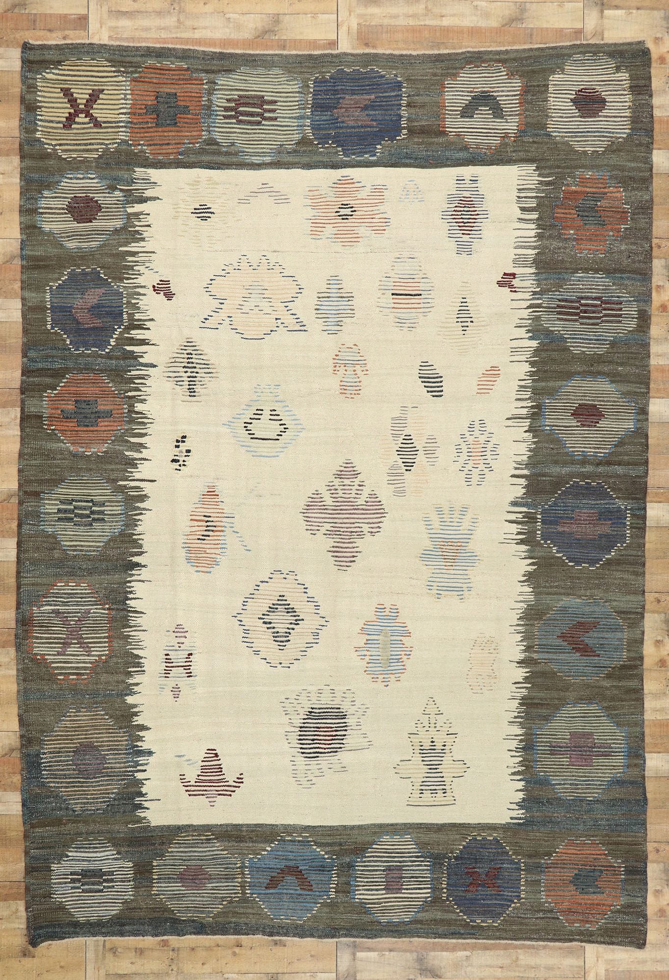 10 x 14 Vintage-Inspired Turkish Kilim Rug 52214