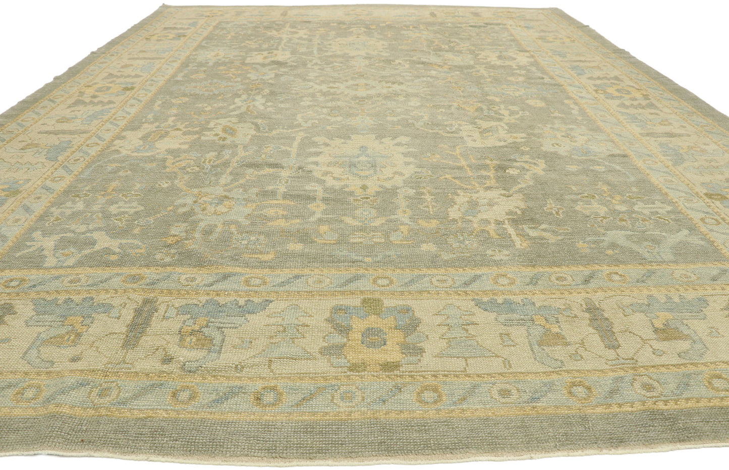 10 x 14 Earth-Tone Turkish Oushak Rug 51520