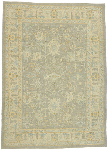 10 x 14 Earth-Tone Turkish Oushak Rug 51520