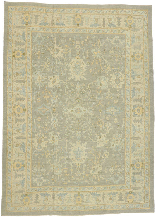 10 x 14 Earth-Tone Turkish Oushak Rug 51520
