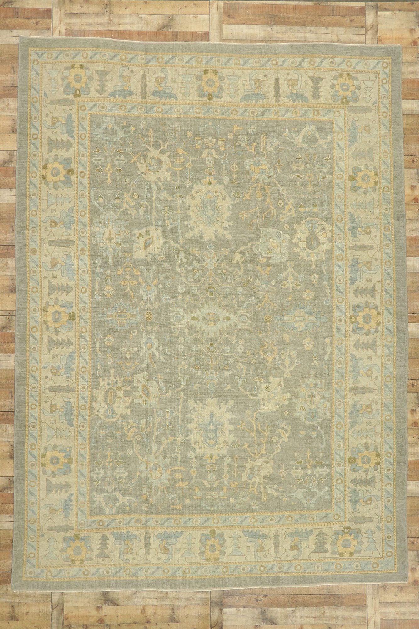 10 x 14 Earth-Tone Turkish Oushak Rug 51520