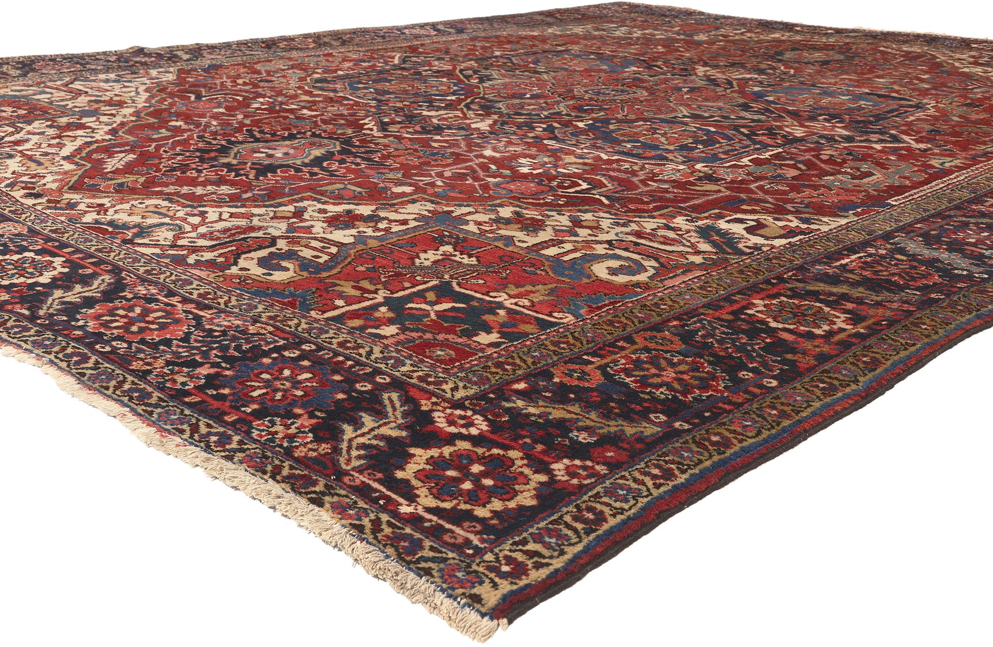 10 x 14 Antique Persian Heriz Rug 78633