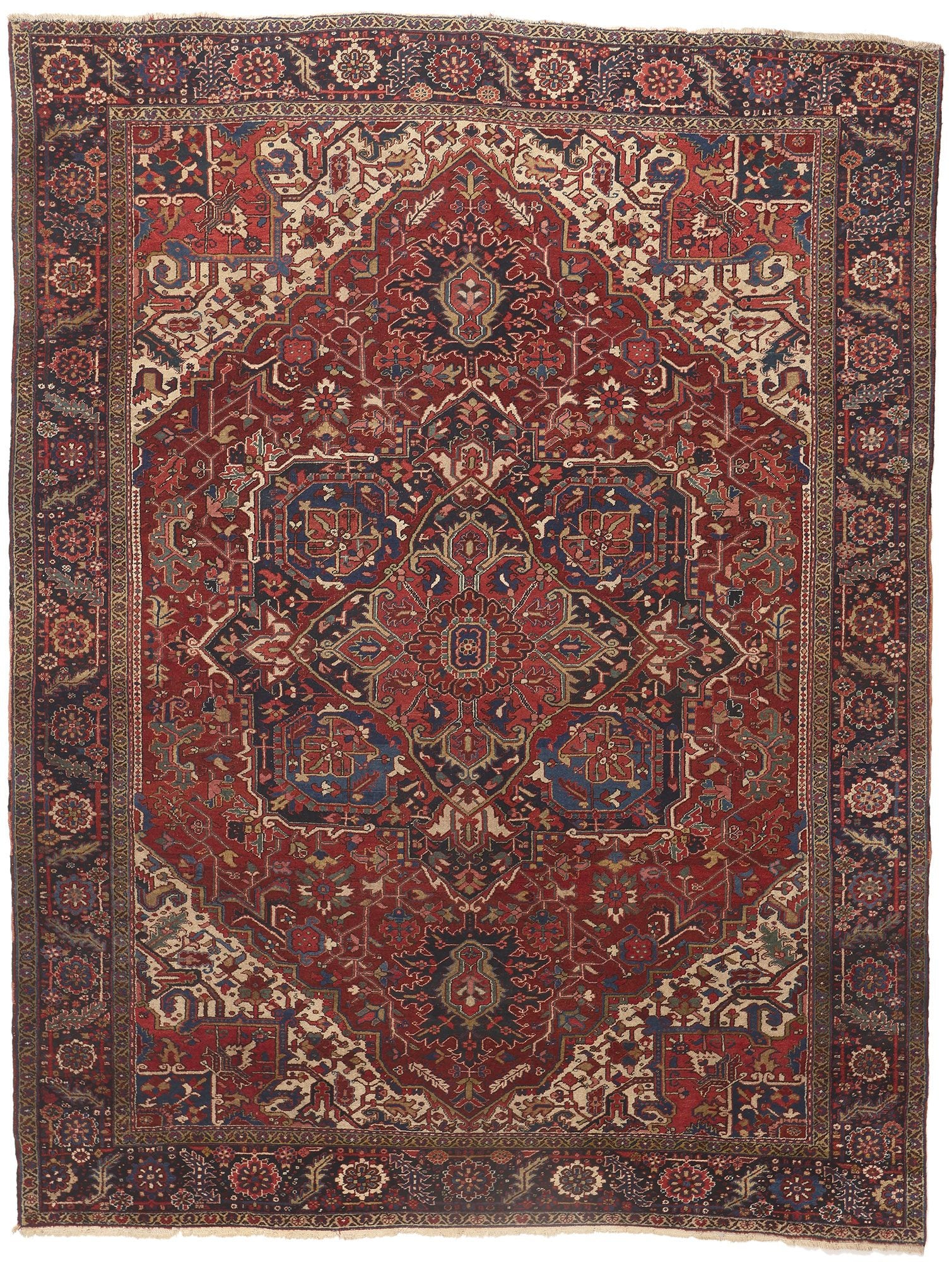 10 x 14 Antique Persian Heriz Rug 78633
