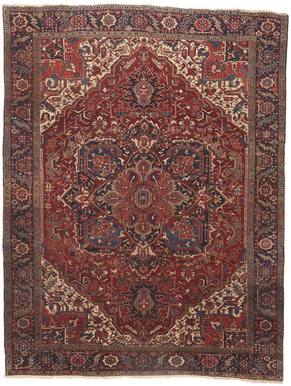 10 x 14 Antique Persian Heriz Rug 78633