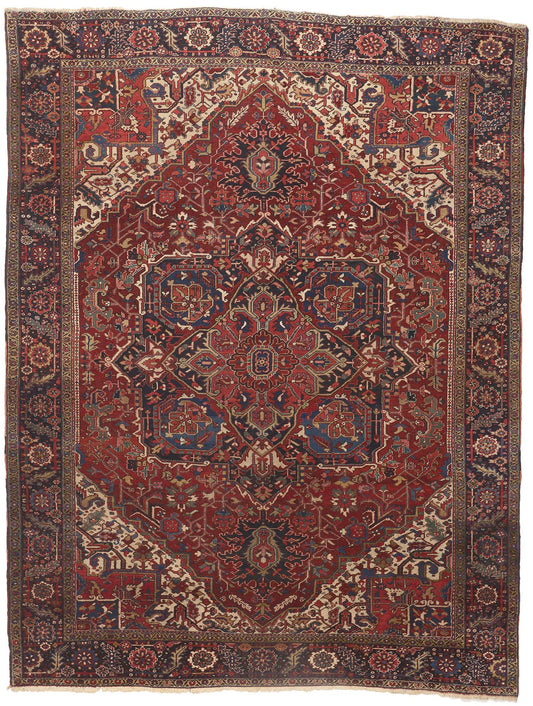 10 x 14 Antique Persian Heriz Rug 78633