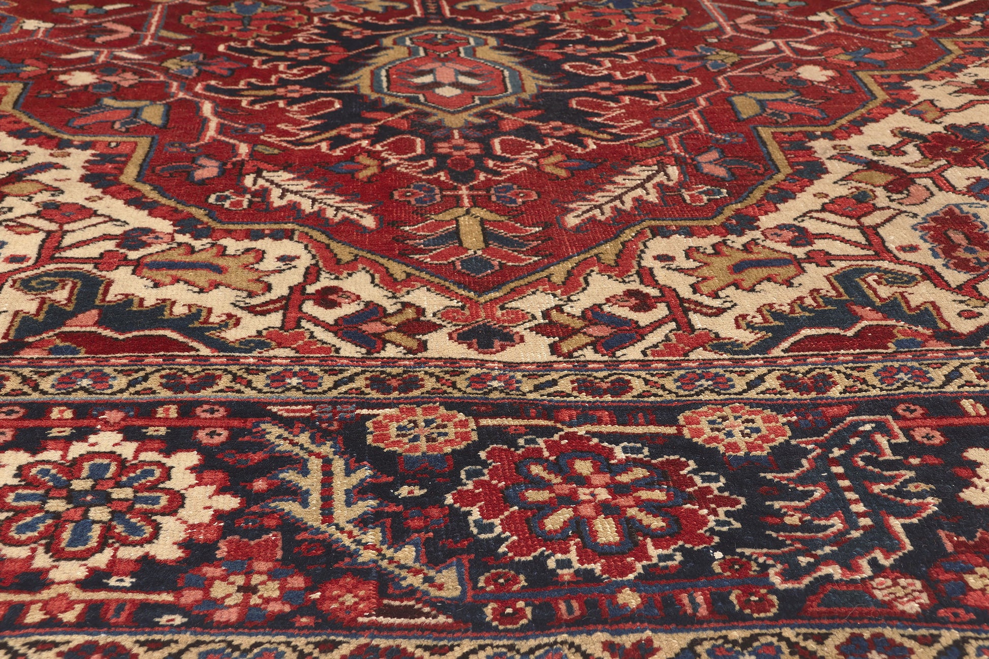 10 x 14 Antique Persian Heriz Rug 78633