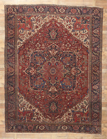 10 x 14 Antique Persian Heriz Rug 78633