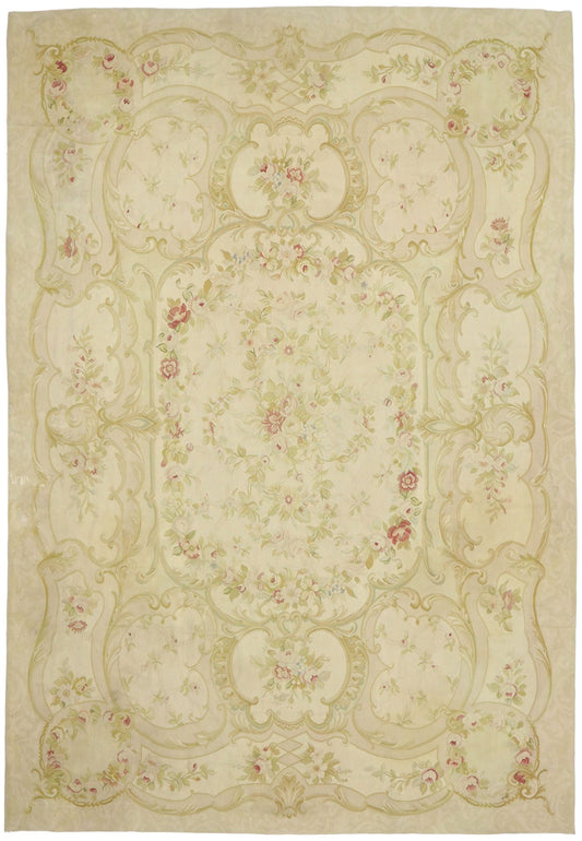 10 x 14 Vintage French Aubusson Rug 78082