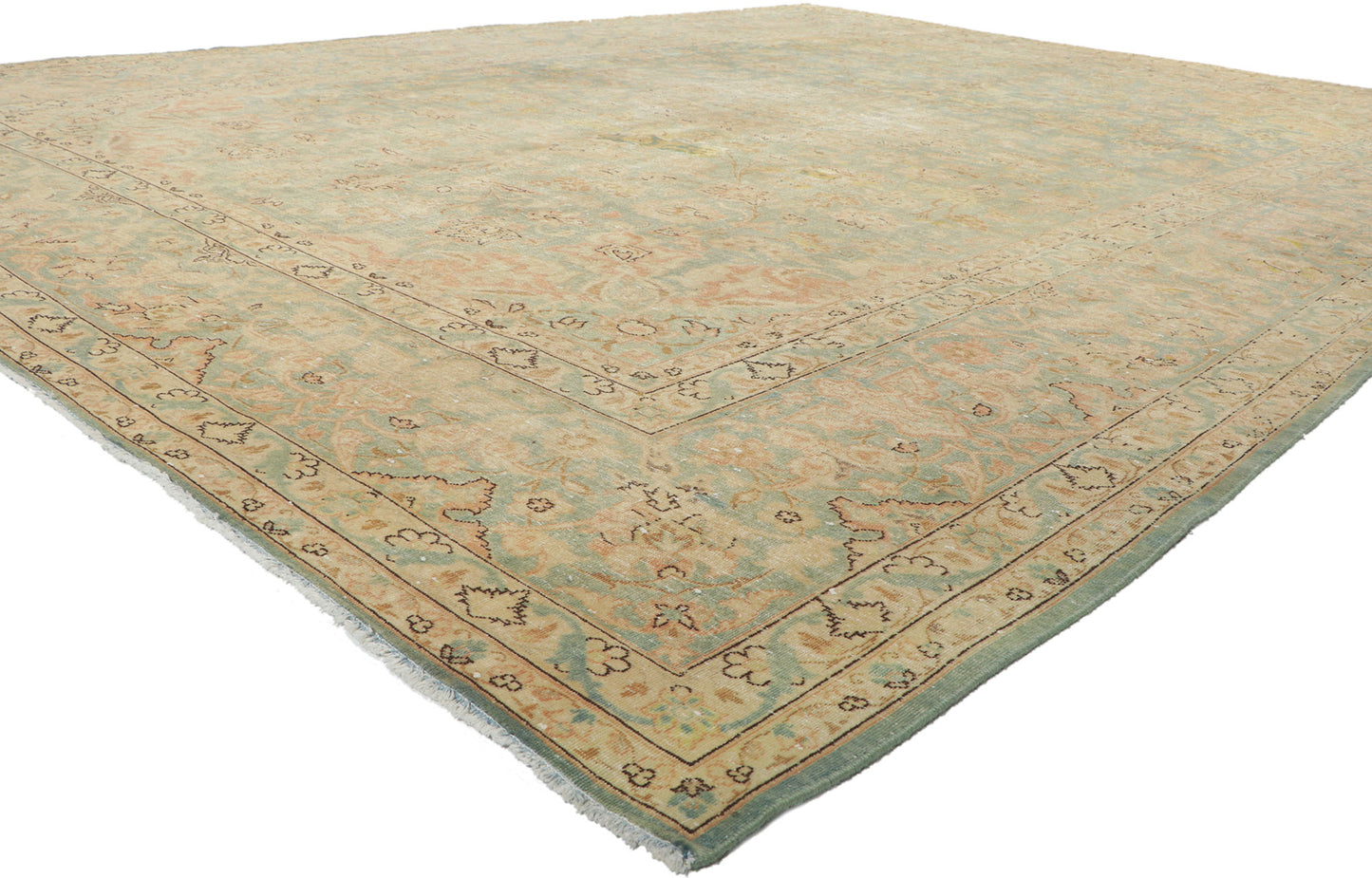 10 x 14 Vintage Persian Kashan Rug 61006