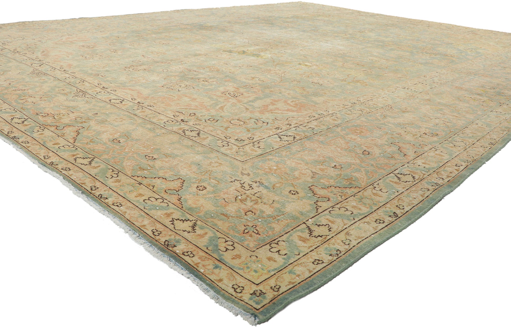10 x 14 Vintage Persian Kashan Rug 61006