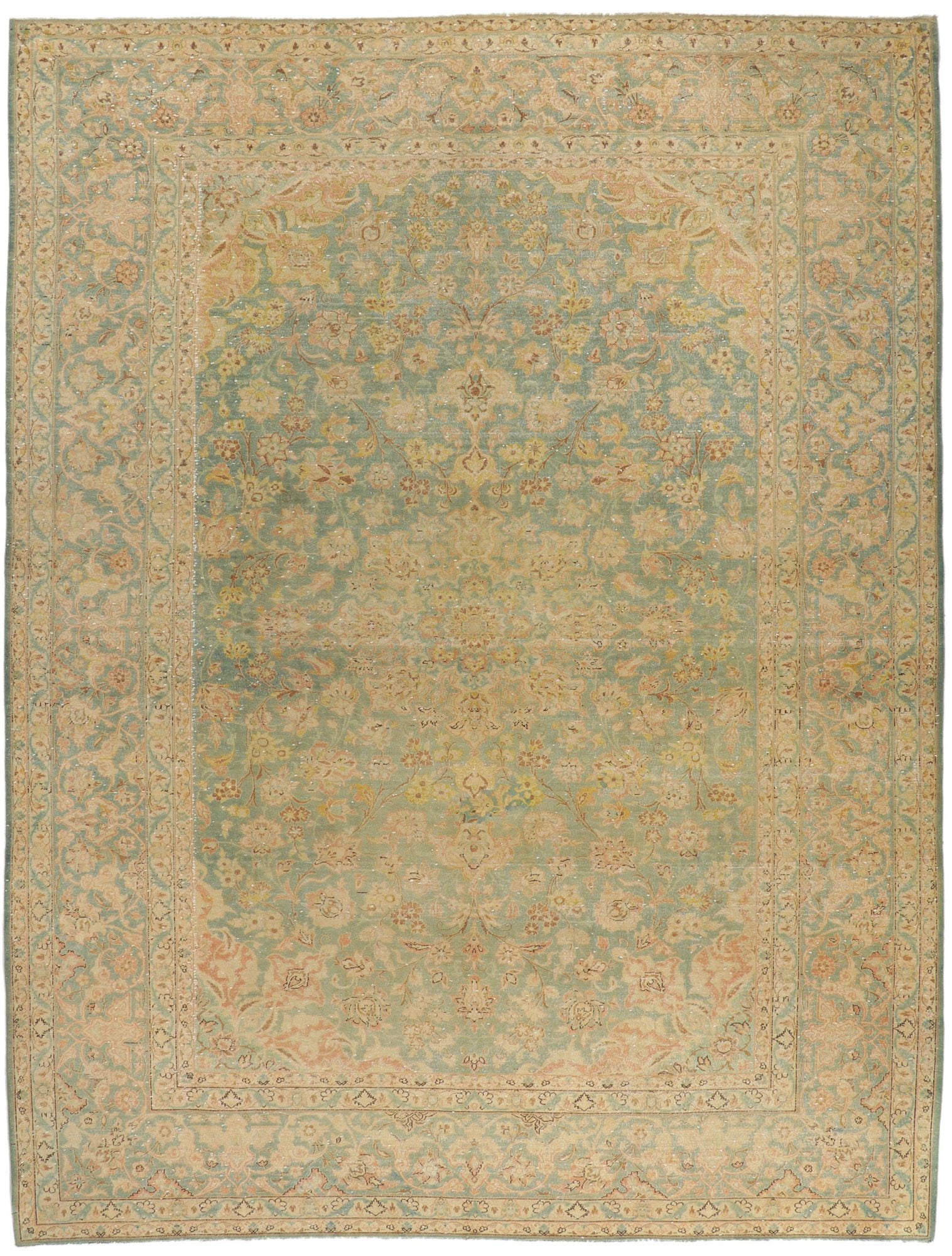 10 x 14 Vintage Persian Kashan Rug 61006