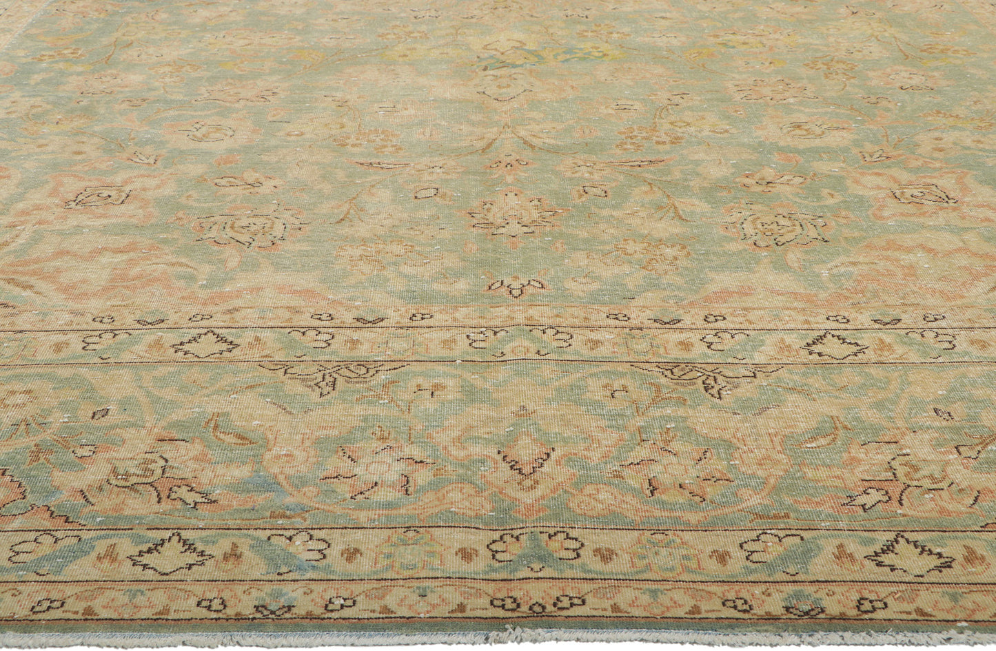 10 x 14 Vintage Persian Kashan Rug 61006