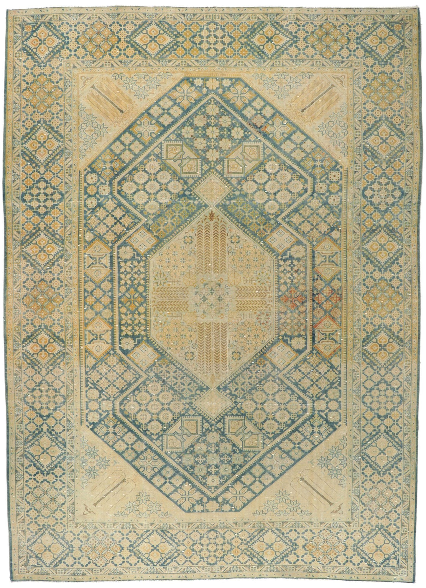 10 x 14 Vintage Persian Tabriz Rug 60997