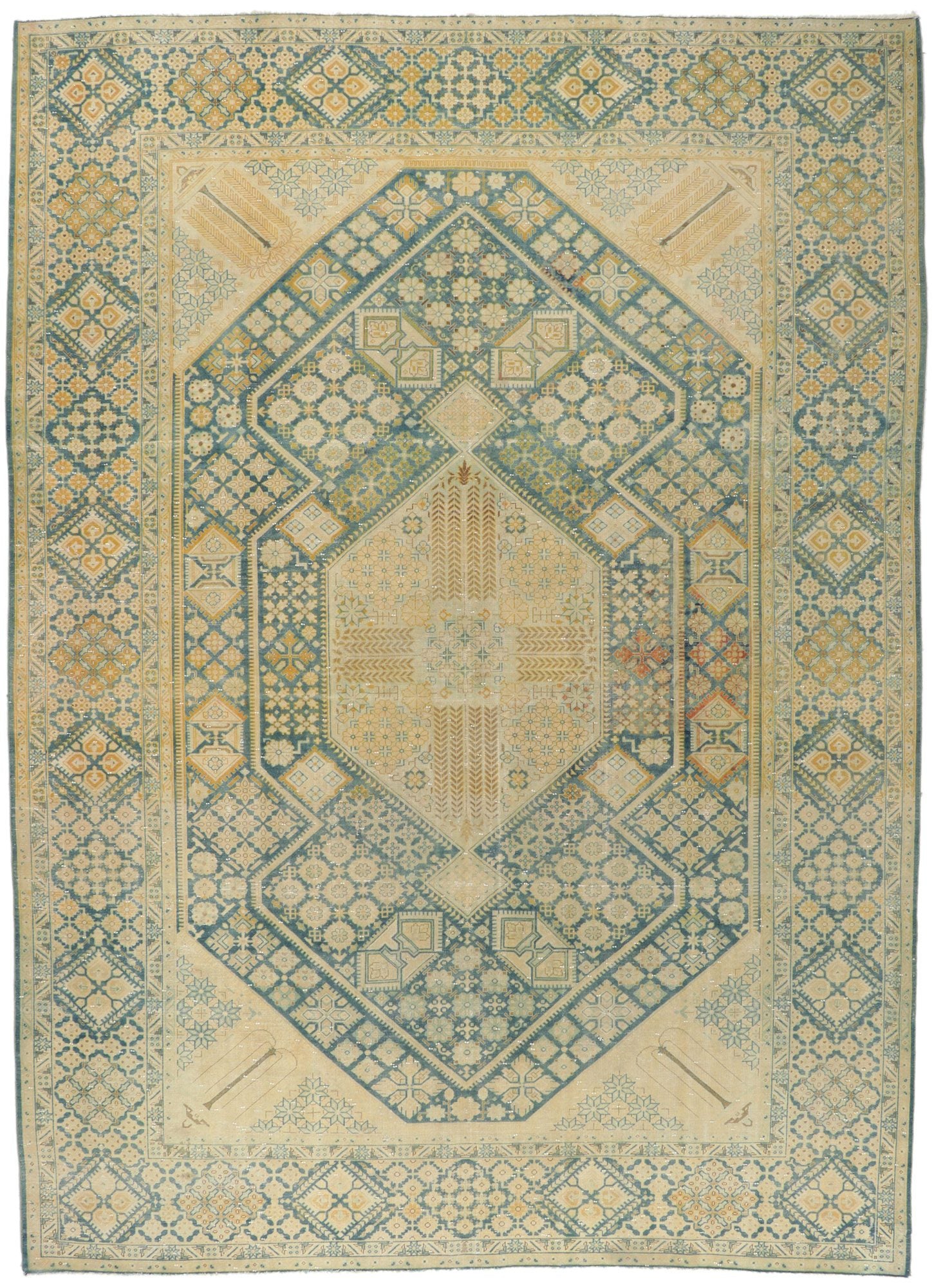 10 x 14 Vintage Persian Tabriz Rug 60997